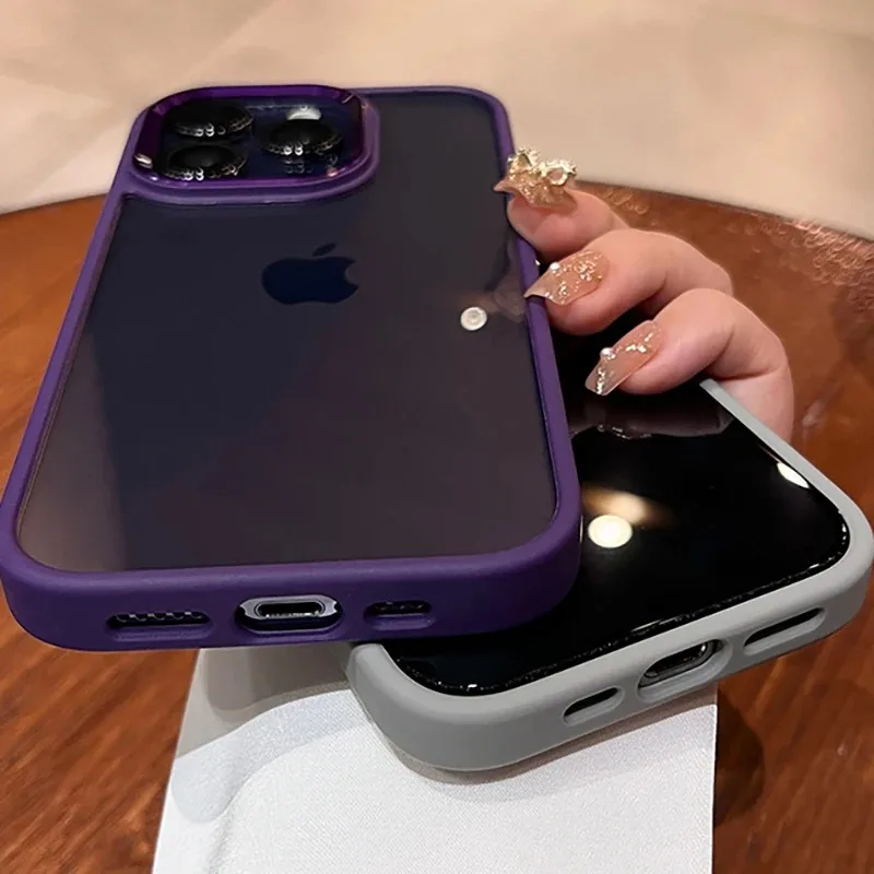 Premium Transparent Shockproof Case with Soft Bumper and Metal Camera Protector