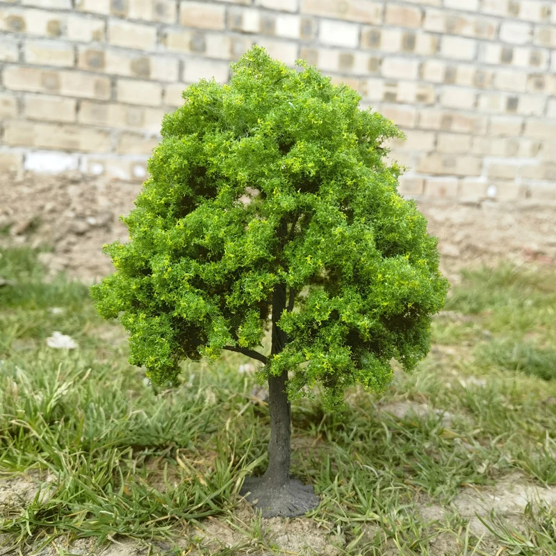 10/15/23cm Spring simulated tree model yellow green light tender handmade wire model tree fine scale train railway layout