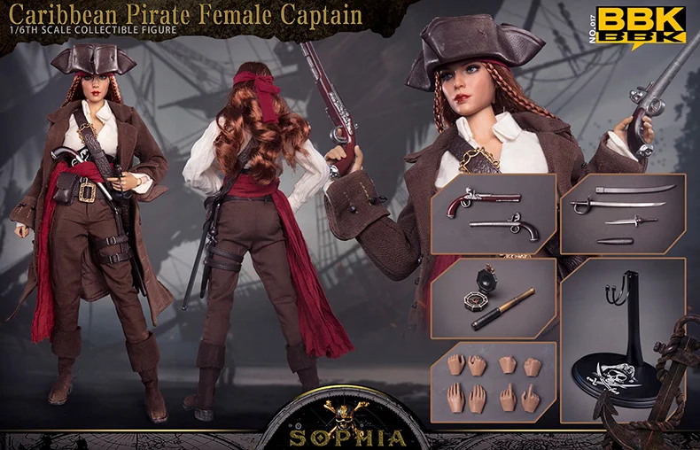 Spot] 1/6 Soldier Handmade Caribbean Pirate Female Captain