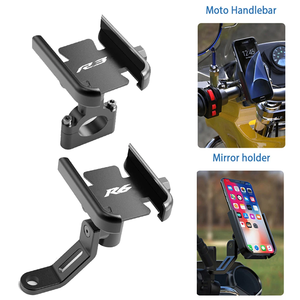 

2023 New For Yamaha YZF R1 R3 R6 R25 YZFR1 YZFR3 YZFR6 Motorcycle Handlebar Phone Holder GPS Bracket Stand Support Accessories