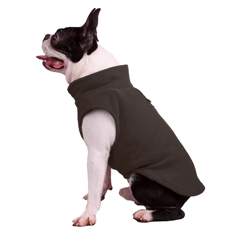 가을 겨울 애완견 옷 양털 따뜻한 개 조끼, 프렌치 불독 코트 강아지, 소형 중형견 치와와 퍼그 의류