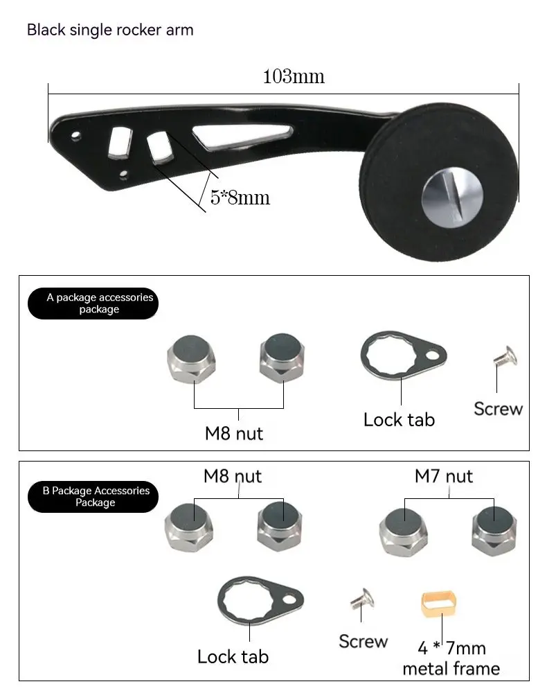 PRO BEROS Angeln Reel Griff EVA Oval Grip Einzigen Rocker Arm Metall Spinning Reel Ersatz Für Baitcast Reel Guss Drum rad – Detail 4