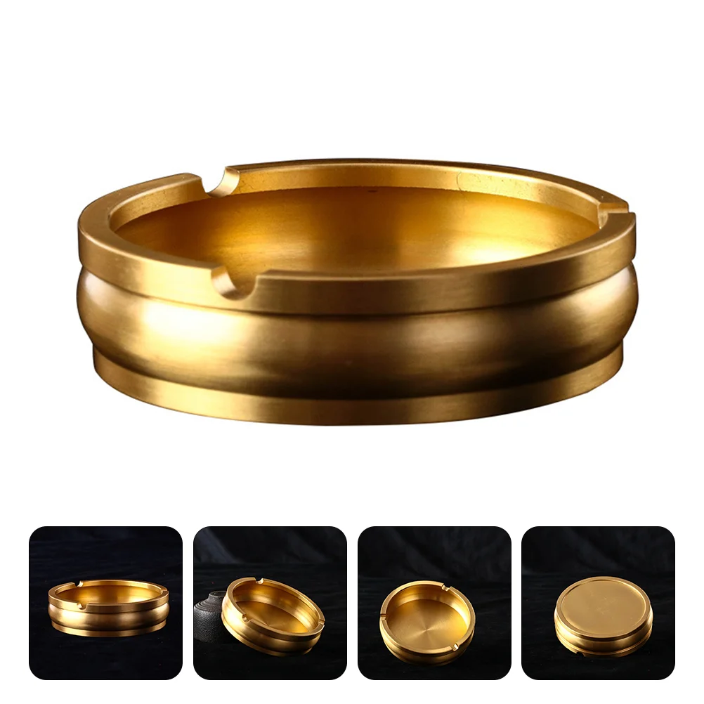 

Ashtray Home Holder Hotel Ornament Decor Decorate Delicate Decorative Brass Tabletop Household Desktop Office