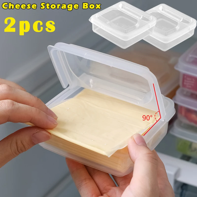 Transparent Cheese Slice Storage Box Fridge Butter Container Portable Refrigerator Fruit Vegetable Fresh Keeping Organizer Case