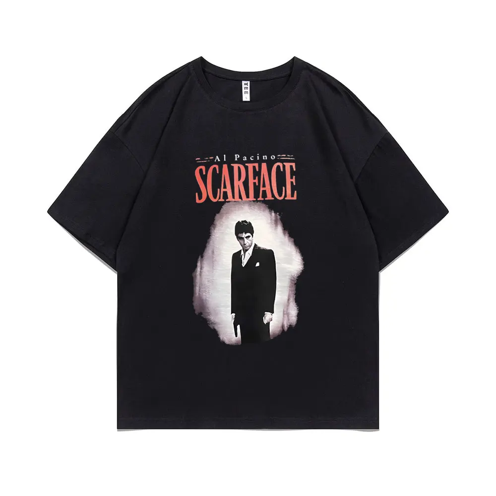 

Vintage Movie Scarface Al Pacino Graphic T-shirts Tony Montana Print T Shirt Men Hip Hop Loose Tees Male Casual Oversized Tshirt