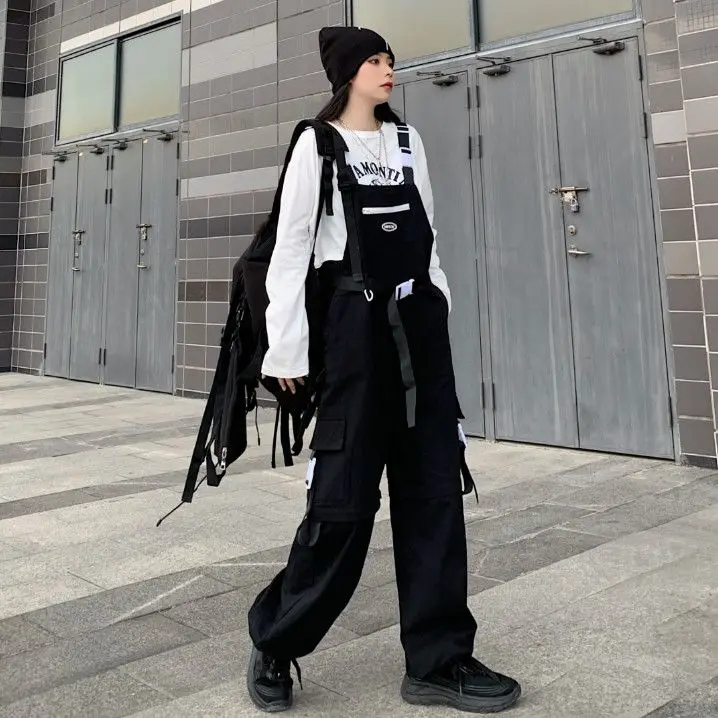Autumn overalls for women new style versatile detachable leg braces loose slim high waisted straight wide leg pants trendy y2k