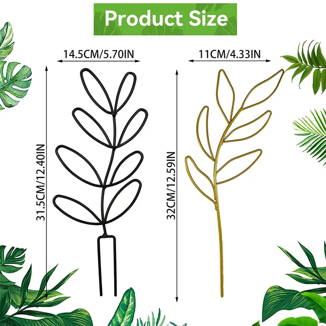 Levél Alakú Növényi Rácsos Fémhuzalt Tét Hegymászó Tartó Állvány Cserepes Növények Keret Beltéri Otthoni Kerti Dekorációhoz - Image 2