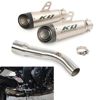 For Yamaha FZ1 2006-2015 Motorcycle Exhaust Muffler Mid Link Pipe Stainless Steel Connect Tube NO DB Killer Slip On Tail Escape