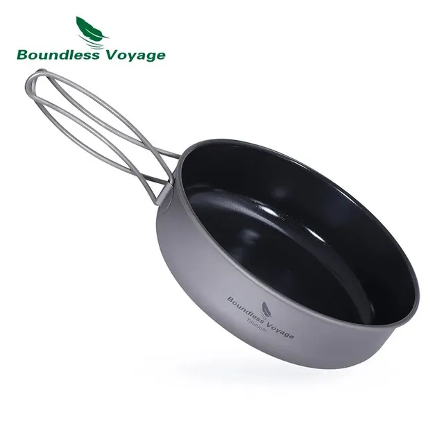 Boundless Voyage Titanium Frying Pan – Non-Stick Ceramic Coated with Folding Handle 2