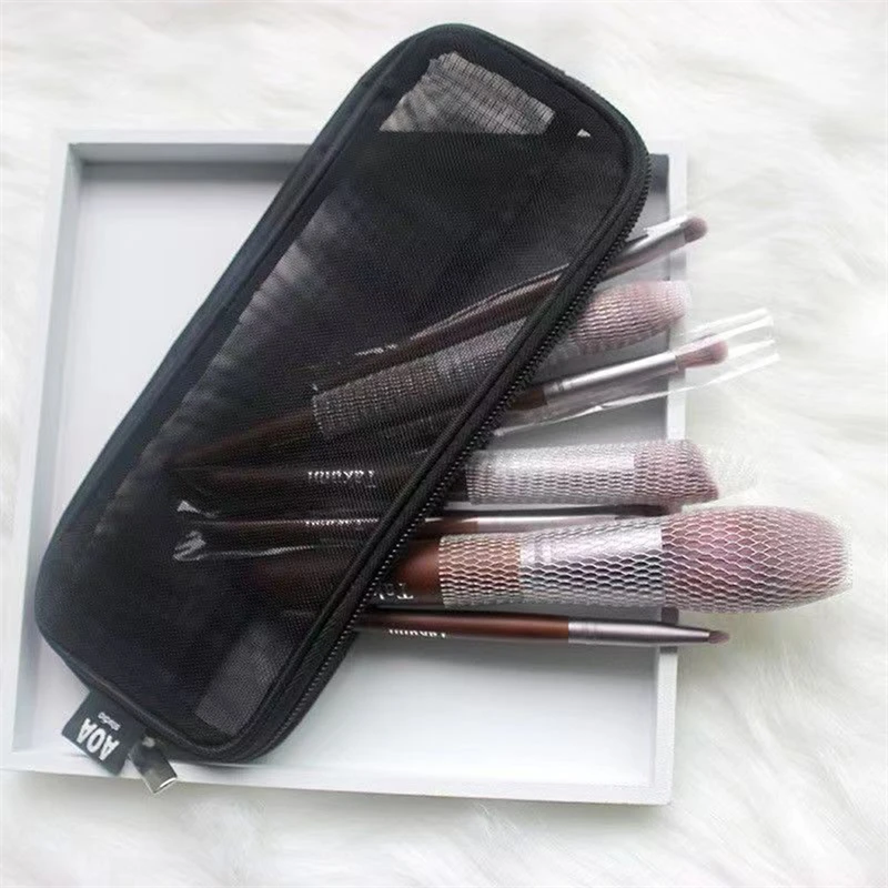 

Makeup Brush Travel Case Cosmetic Bag Organizer Women Beauty Tools Mesh Kit Pouch Wash Storage Accessories Toiletry for Men