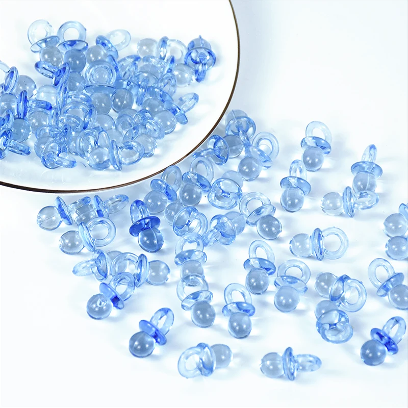 50 יחידות מיני אקריליק כחול וורוד מוצץ חשיפת מין שולחן פיזור למסיבת יום הולדת לילדים ולמסיבת ילדים