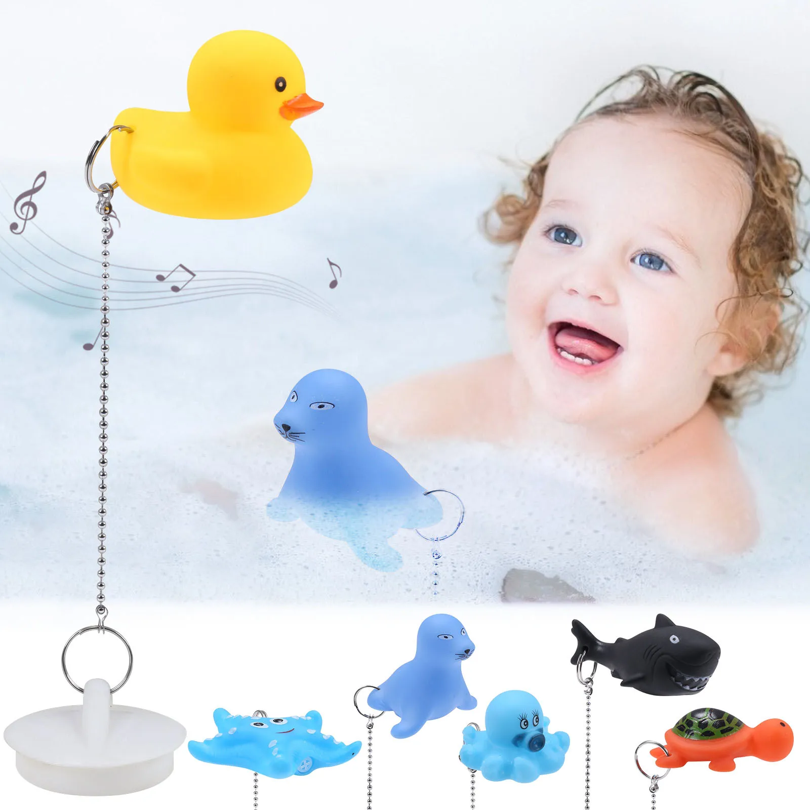 Creative Sink Waterproof Plug Cartoon Animals Bath Float Bathtub Sink Stopper Drain Cover Bathtub Plugs Bathroom Supplies 1 Pc shower drain plug bathroom sink plug drain seal plug bathtub stopper sink hole cover basin drain cover bathroom water stopper
