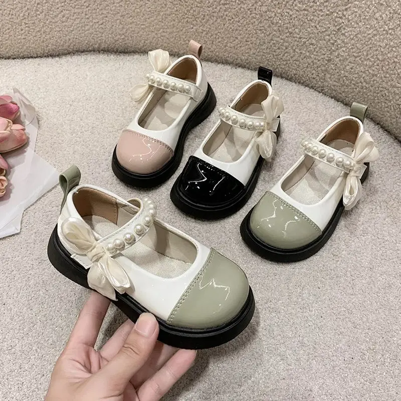 

Kawaii Girls' French Leather Shoes New Spring and Autumn Princess Shoes Soft Sole Shoes Performance Shoes Girls Gift