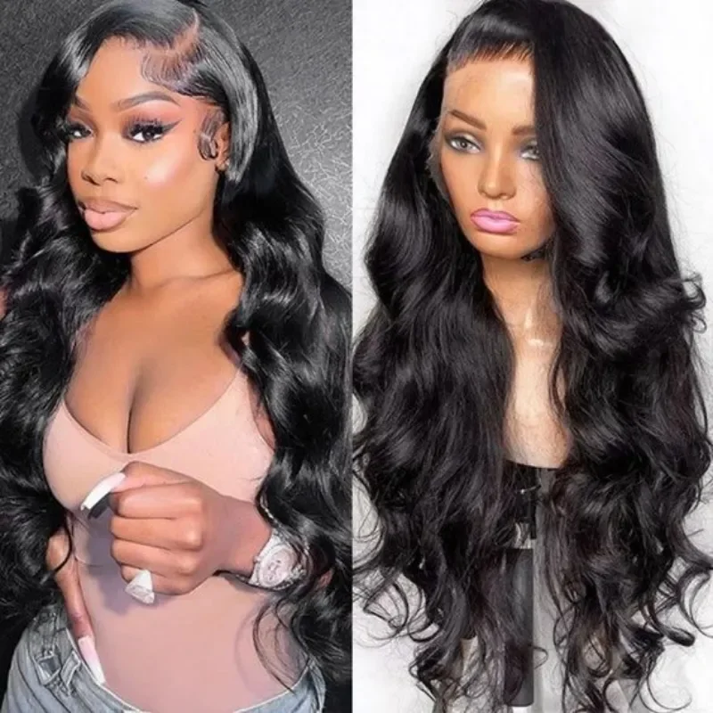 

Body Wave Synthetic Lace Front Wigs For Black Women Lace Frontal Pre Plucked Natural Hairline With Baby Hair 180% Density