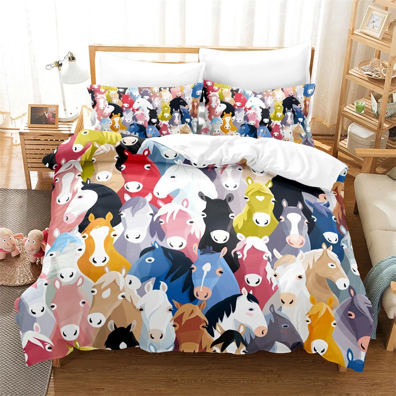 

Colorful Animal Duvet Cover Set Fashion Bedding Set Lovers Linen Queen Bed Boy Girl Comforter Cover Set Children Bedding Set