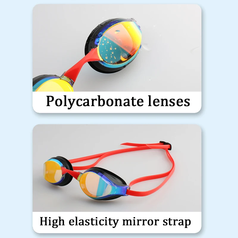 Professional competition goggles, electroplating, anti haze, waterproof, UV resistant, silicone, diving goggles, racing goggles. 4
