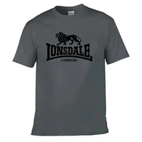T-shirt pour hommes, imprimé Lion Lonsdale, manches courtes, été, ample et confortable, en coton, Streetwear, surdimensionné, vêtements pour hommes 5