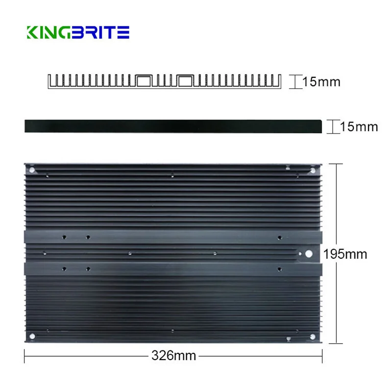 Heatsink Radiator L326*W195*H15mm for QB288 Board KingBrite King Brite Kingbright Led Grow Light
