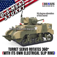 COOLBANK 1:16 RC Tank High Speed Drift RC Cars Stuart M5A1 Light Tank Military Vehicles Off Road Car Tanks Model hobby Toys Boys 2