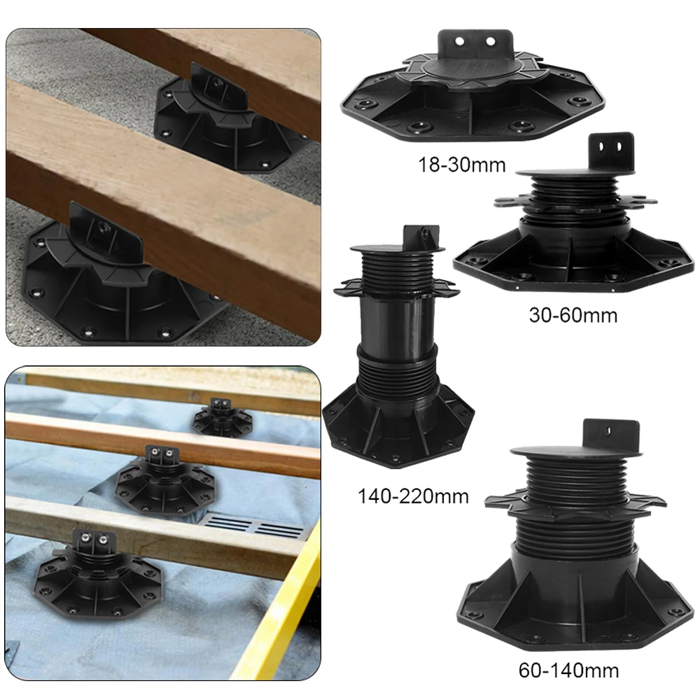 18-220mm Height-adjustable Floor Balance Support Pedestal Bearing Decking Boards Slab Bearing Terrace Weatherproof Tools