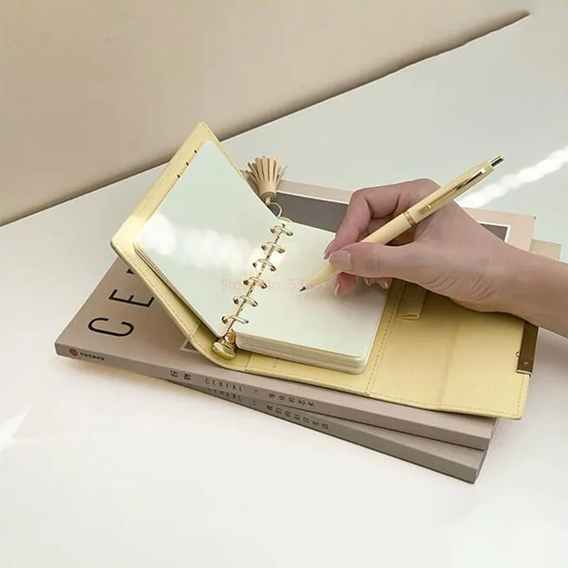 Mini A7 Loose-leaf Notebook Exquisite Senior Bussiness Diary Pu Cover Notepad 365day Planner School Office Stationery Friend 6