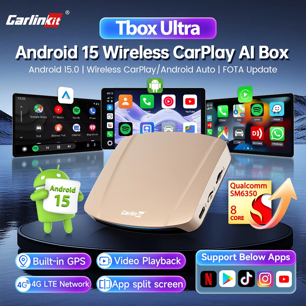 CarlinKit Tbox Ultra 8G 128G/8G 256G Wireless CarPlay Android Auto