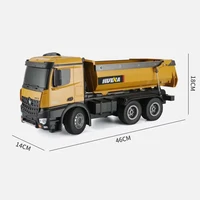 HUINA RTR 1573 1/14 RC Dumper Truck 2.4G Electric Remote Control Car Battery Light Outdoor Toys For Boys Gift TH18056-SMT6 2