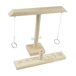 Wooden Ring Toss Hook Game Fast-paced ​Board Playing Toys For Kids Adults Leisure Industrial Style Bar Party Drinking Tools
