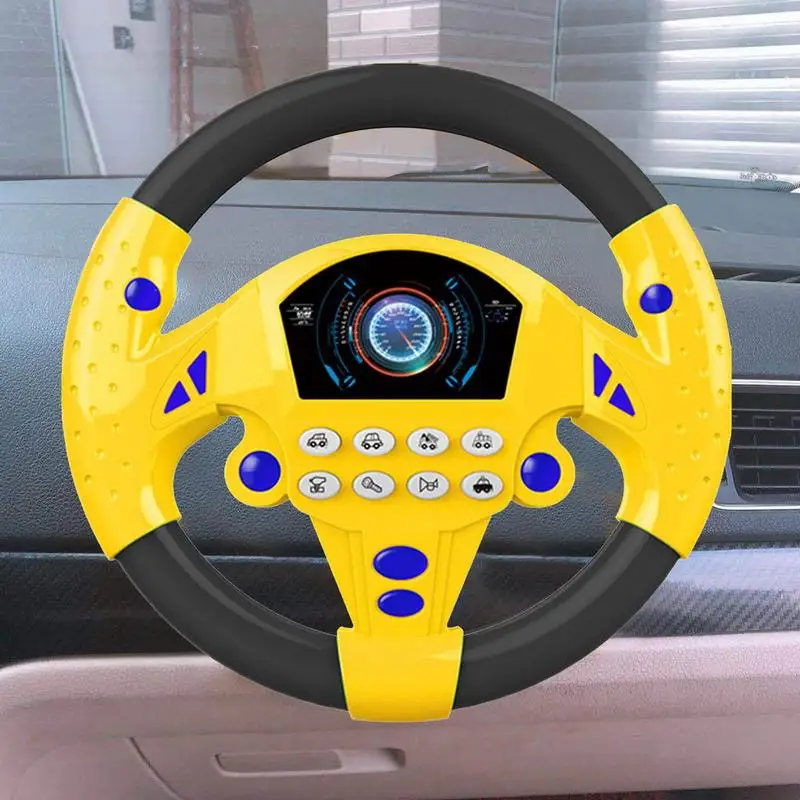 Eletric Simulation Steering Wheel Toy Copilot Stroller Steering Wheel Vocal Toys Creative Kids Early Educational Car Driving Toy 2
