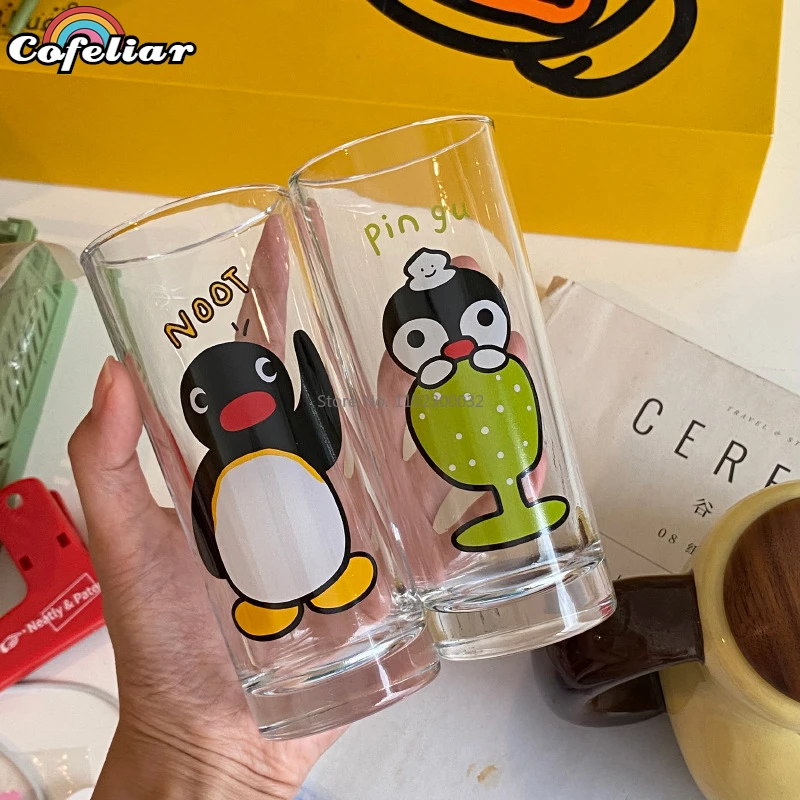

Vintage Cute Penguin Glass Cool Melon Soda Glass Water Glass Juice Glass Dessert Drinks Juice Mug Water Glass Drinkware