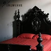 Neoclassical black retro bed/French light luxury solid wood double bed/Chinese carved bed/master bedroom wedding bed/custom 3 Neoclassical black retro bed/French light luxury solid wood double bed/Chinese carved bed/master bedroom wedding bed/custom 3