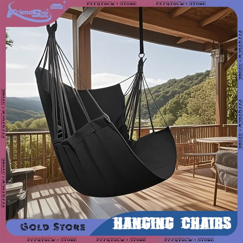 Outdoor Rocking Chair Fabric Hammock Canvas Leisure Swing Chair Dormitory Portable Folding Hanging Chairs Outdoor Furniture 1PC rattan swing chair