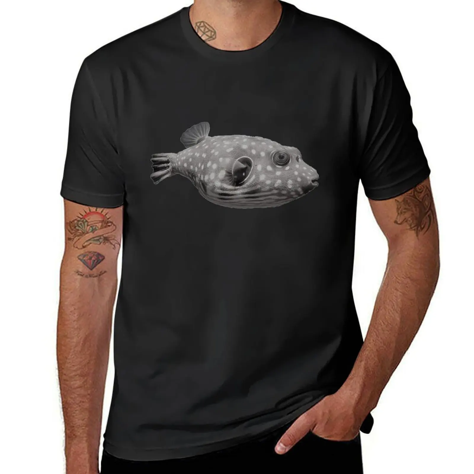 Scuba Diving with Pufferfish T-Shirt summer tops tops vintage men t shirts