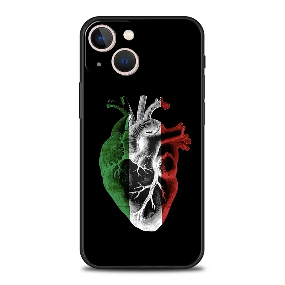 Italian Flag Luxury Silicone Phone Case - Black Protective Cover