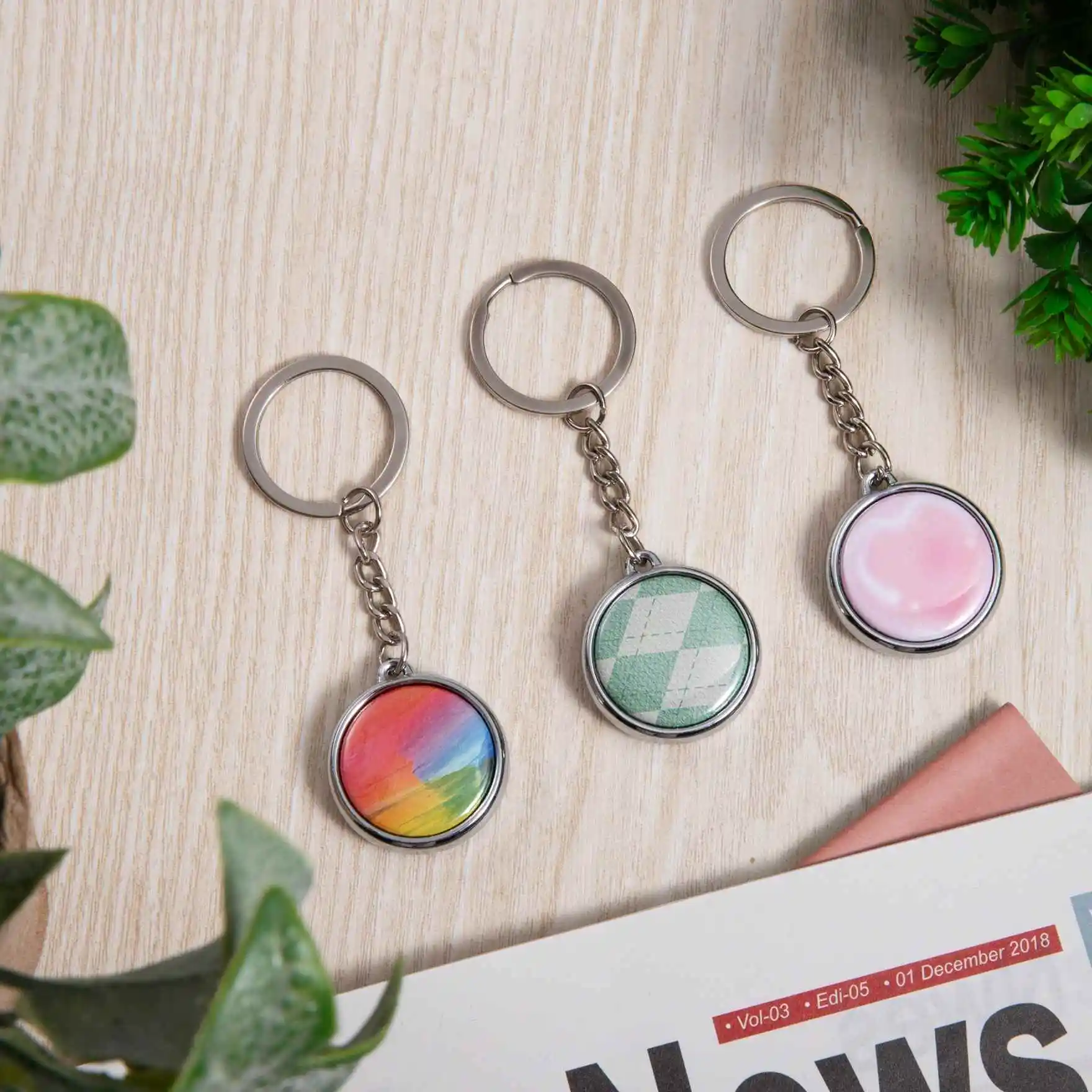 50Pcs/set 37mm Double-sided Key Chain Parts for Badge Machine 25mm 32mm Round Pin Making Supplies Metal Front Cover Blank Paper badge parts,button making supplies