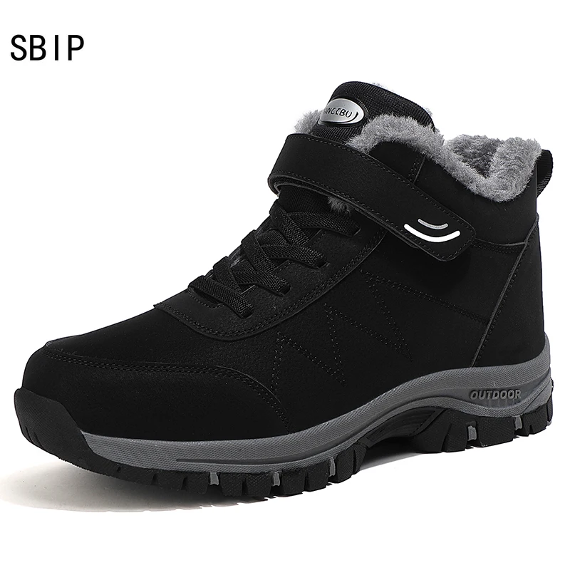 Winter Velvet Men's Shoes Hiking Sneaker Casual Snow Boots Waterproof Warm Men Boots Outdoor Male Trekking Sneaker Botas Zapatos