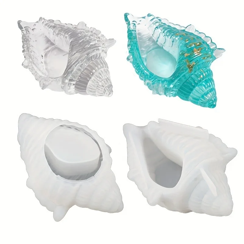 Silicone Mold 1pc Sea Shells Flowerpot For Epoxy Resin Gypsum and Concrete Home Decor and Storage Tray