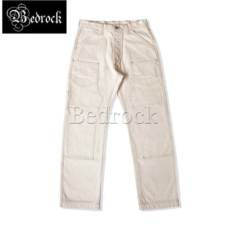 Herringbone Pattern Underground Work Suit Pants For Men High Waist Loose Straight Tube Locomotive Casual Pants Freewheelers Men
