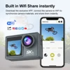 CERASTES 5K WiFi Anti-shake Action Camera 4K 60FPS Dual Screen 170° Wide Angle 30m Waterproof Sport Camera with Remote Control 4