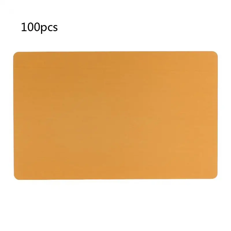 100 팩 두꺼운 0.18mm 명함 공백 컬러 마감 알루미늄 금속 카드