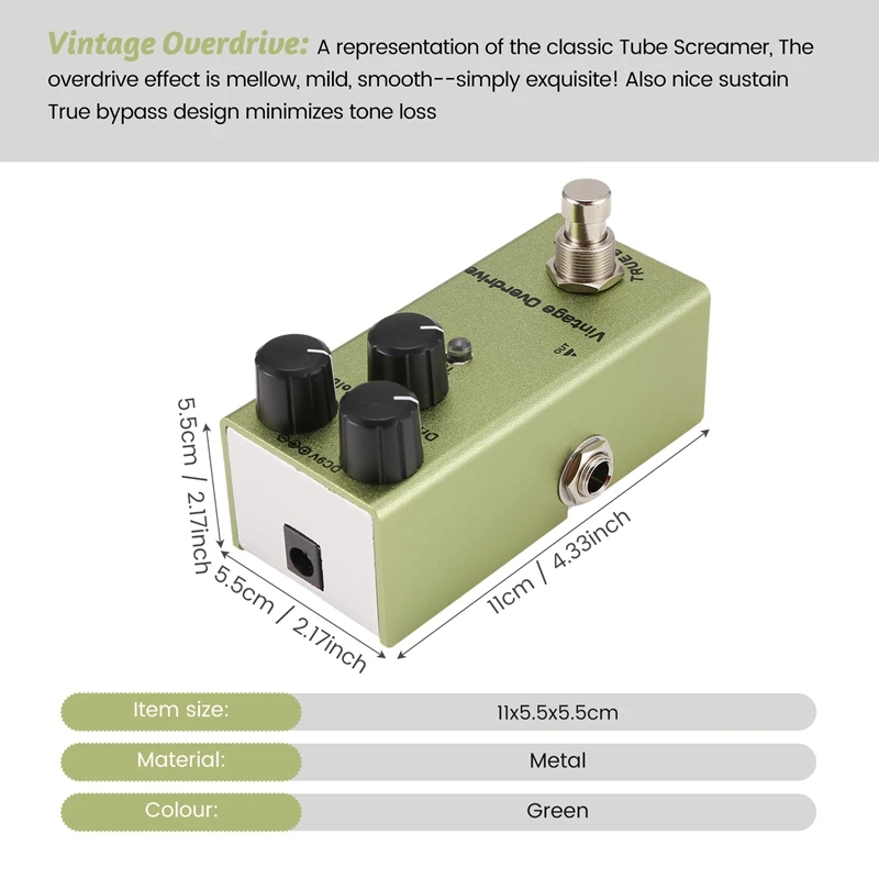Latestt Mini Electric Guitar Effect Pedal Electric Guitar Pedal Vintage Overdrive For