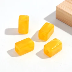 Elegant Marble Resin Geometric Beads for DIY Jewelry Crafting - 20 Piece Set (Yellow)