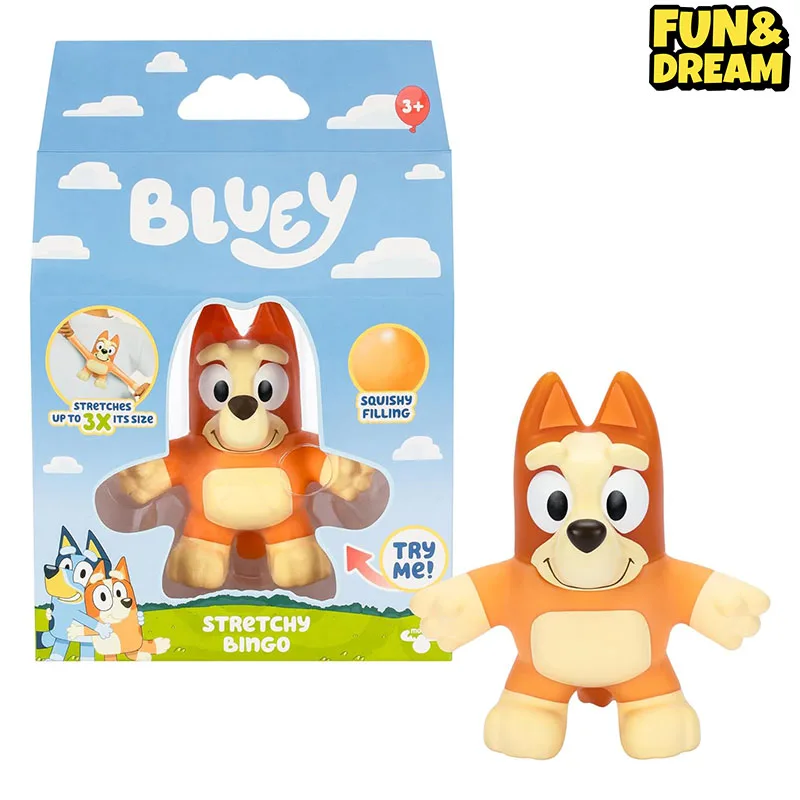Genuine Kung Fu Hero Bluey Bluck Soft Glue Decompression Stretch Deformation Doll Children'S Toys Bluey Doll Birthday Present 3