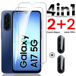 Premium 9H Tempered Glass Screen & Camera Lens Protector - 8 - in - 1 Pack - Samsung A17 4G (4in1 2front 2lens)