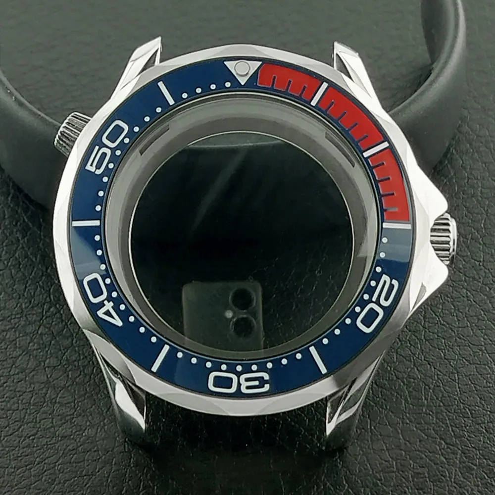 Men's 42mm Mechanical Watch Case with Luminous Dial and Assembled Parts