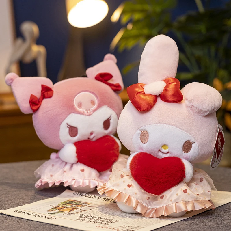 

Kawaii Hello Kitty Kuromi My Melody сердцебиения серия Sanrio плюшевая кукла игрушка Подруга День рождения подарок на день Святого Валентина