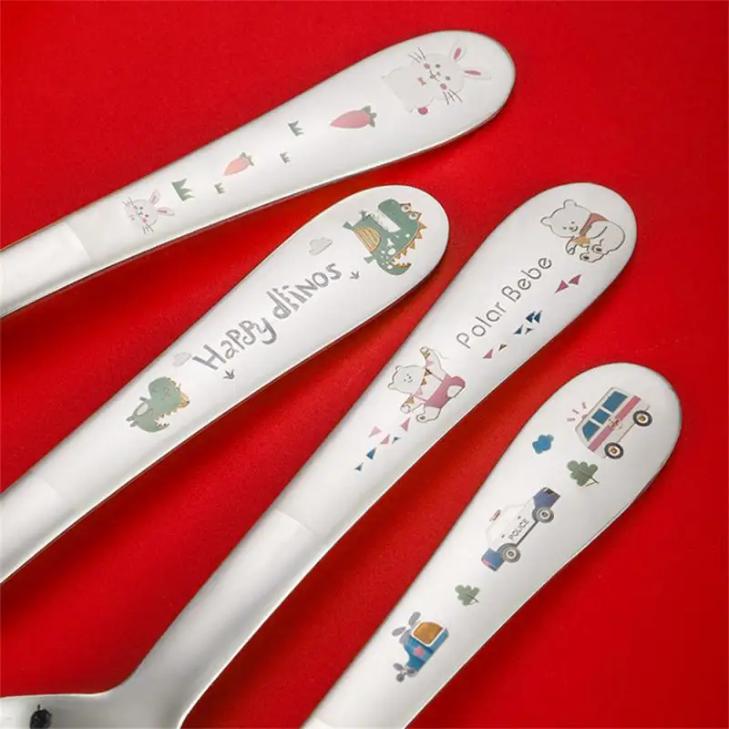 Children Tableware Spoon Fork Flat Headed