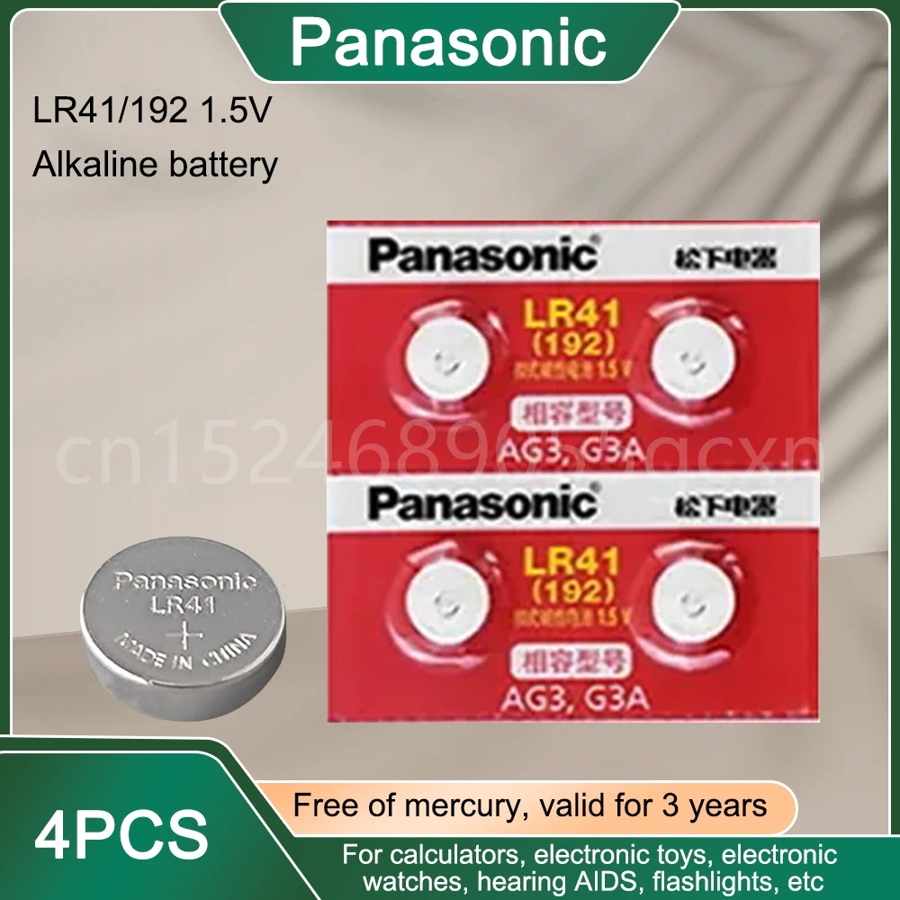4Pcs Panasonic Ag3 Lr41 392 192 1.5V Batterie A Bottone Per Giocattoli Per Orologi Remote V392 Sr41 384 Sr41Sw Batteria Alcalina A Moneta Cellulare