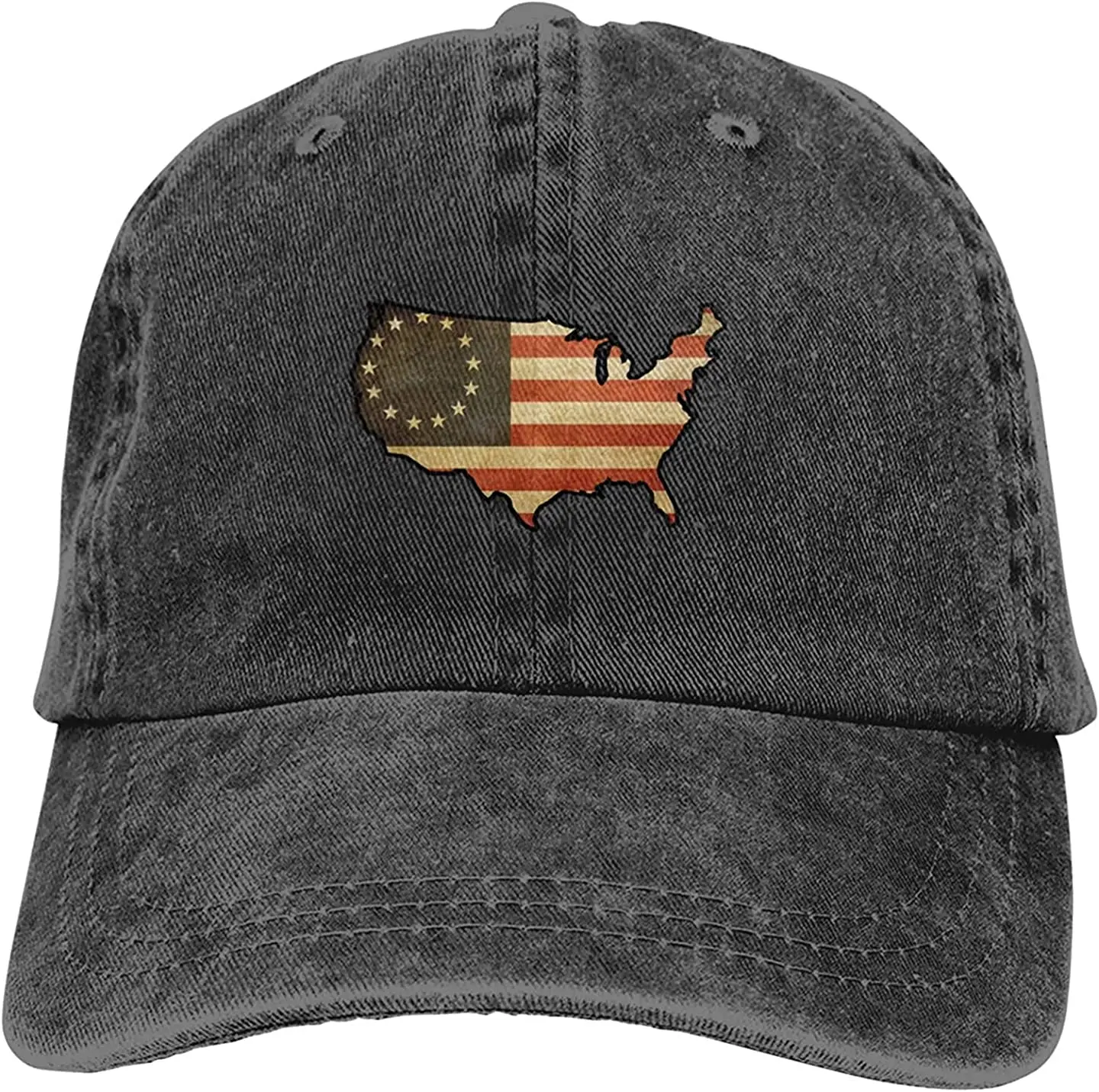 

US Map Betsy Ross Flag Unisex Fashion Dad Hat Cotton Adjustable Baseball Cap