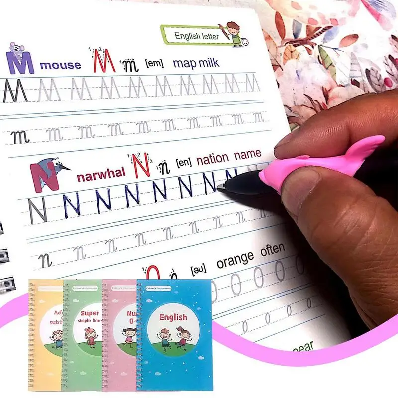 Grooved Handwriting Practice For Kids Grooved Handwriting Book Set Reusable  Magical Copybooks Kids Children Preschool Supplies